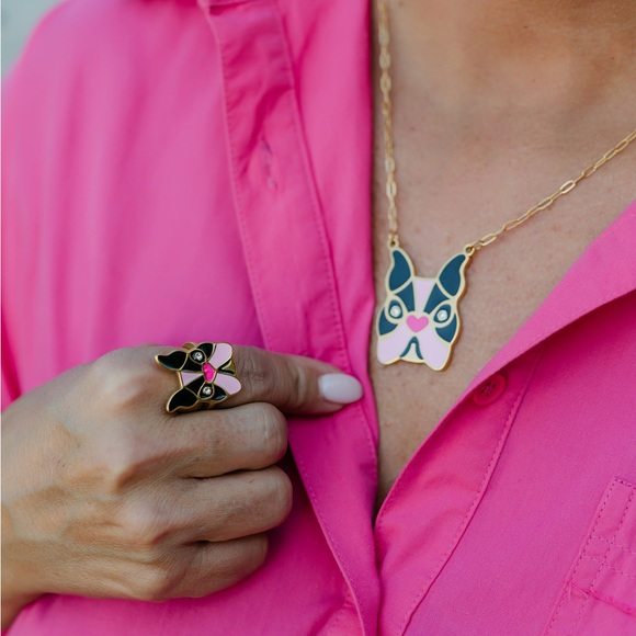 French Bulldog Ring - Pink - Picture 2 of 5